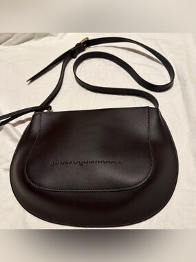 Adolfo Dominguez Dark Brown Bovine Leather Crossbody Bag